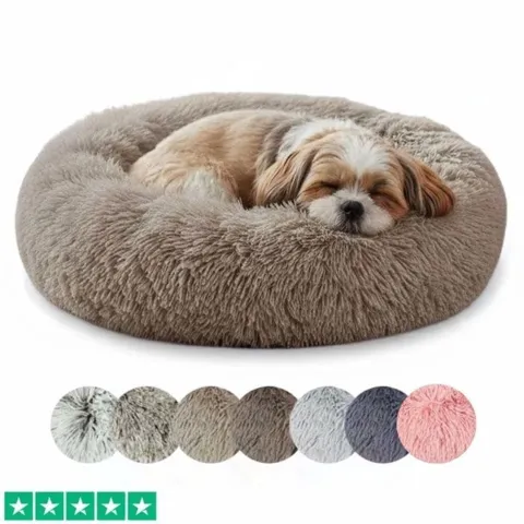 Dejlig blød hundekurv i Khaki. Perfekt til at putte og strække sig