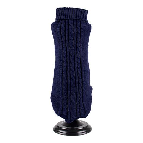 Hundesweater med snoet design i strik |Midnats blå