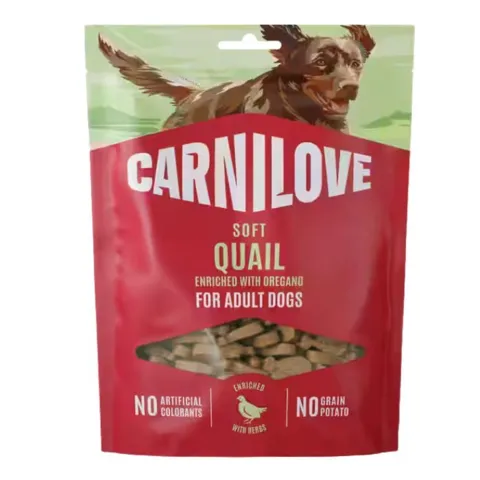 Carnilove Soft Snack Quail with Oregano hundegodbidder i pose
