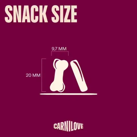 Carnilove Soft Snack Duck størrelse på blød hundesnack
