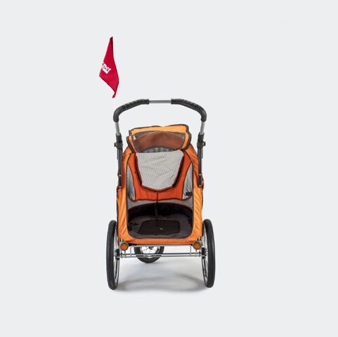Innopet hundeklapvogn Sporty Dog Trailer Deluxe inkl. cykelstang + regnovertræk - farve: sort/orange