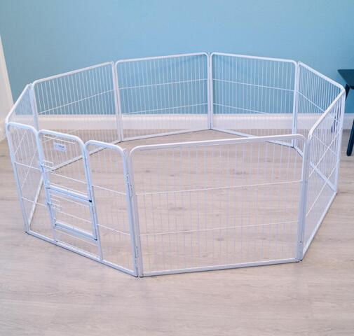 Ollipet Hvid Hvalpegård | 2 delt låge - Aflang