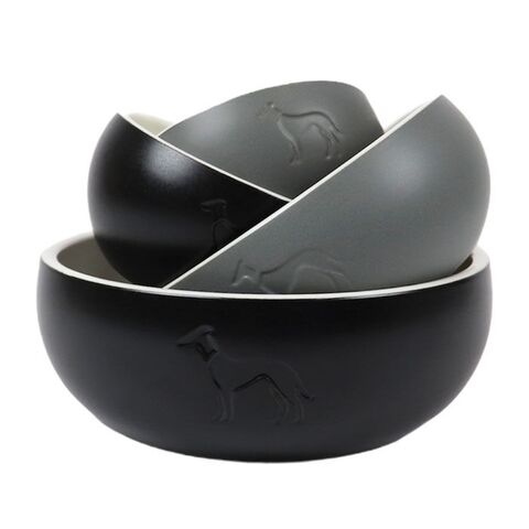 Hunter Madskåle i keramik | 4 størrelser | grå og sort