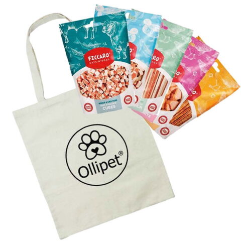 Ollipet Tote bag med 5x Ficcaro godbidder