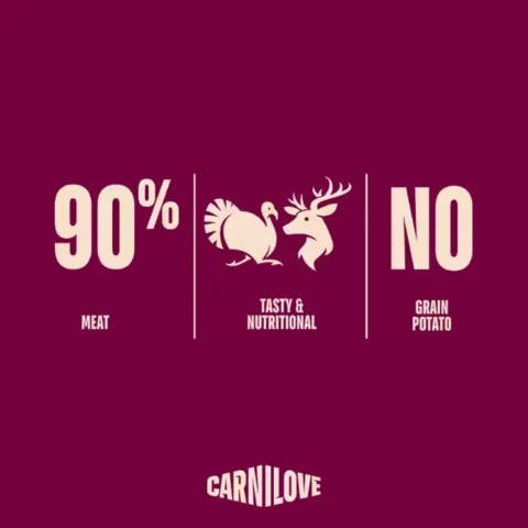 Carnilove Jerky Turkey with Venison hundegodbidder med høj kødandel uden korn og kartoffel