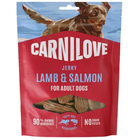 Carnilove Jerky Lamb with Salmon bløde hundegodbidder med lam og laks i pose