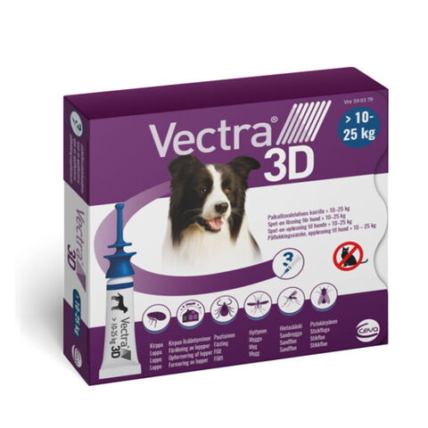 Vectra 3D Hund, 3 pipetter | 10-25 kg