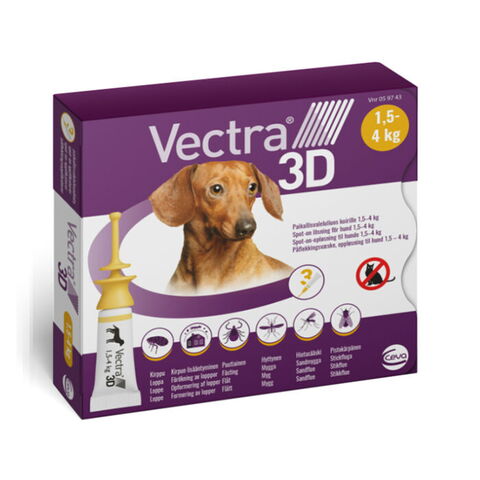Vectra 3D Hund, 3 pipetter | 1,5-4kg