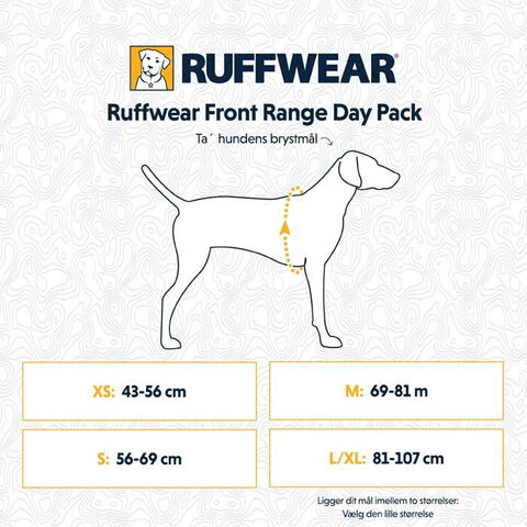 Ruffwear Front Range Day Pack I størrelsesguide