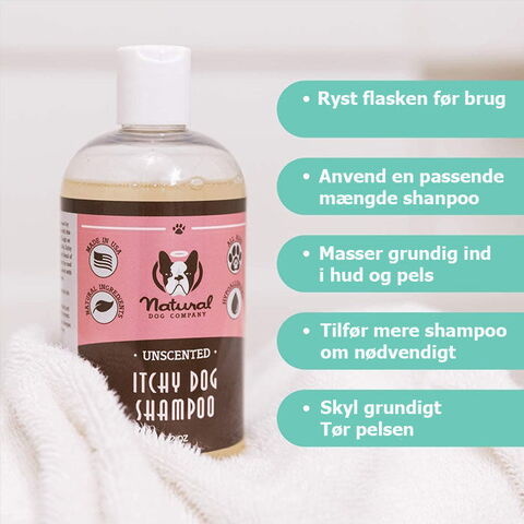 Natural dog Company Itchy Dog Shampoo | Brugsanvisning