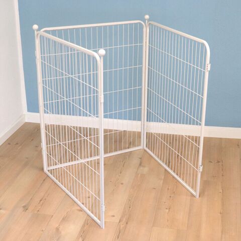 Hvid hvalpegård m. stokke | Large - 3 fag