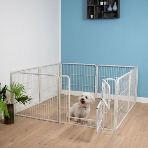 Ollipet Hvid Hvalpegård | 2 delt låge - Skridsikker/gulvbeskytter