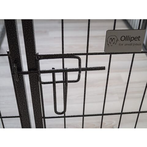 Ollipet hvalpegård i kraftig hammerlak | Med sikker "lås" på døren