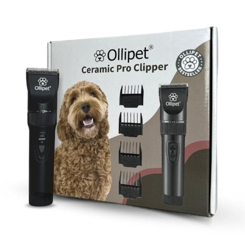 Ollipet Ceramic Pro Clipper er en hundetrimmer der er ledningsfri, støjsvag og ergonomisk.