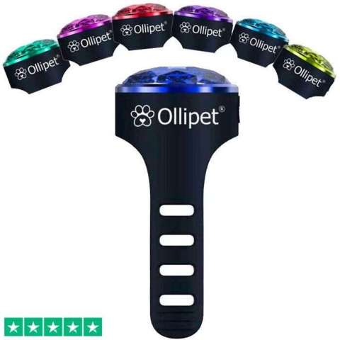 Ollipet Diamant LED Lygte med 7 farve indstillinger at vælge imellem til din hund.