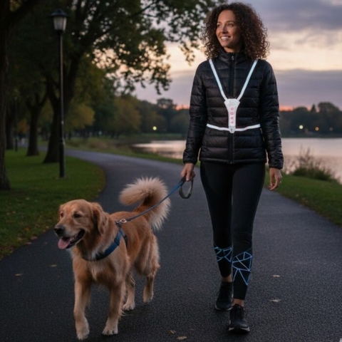 Vest med LED lys til de mørke aftener
