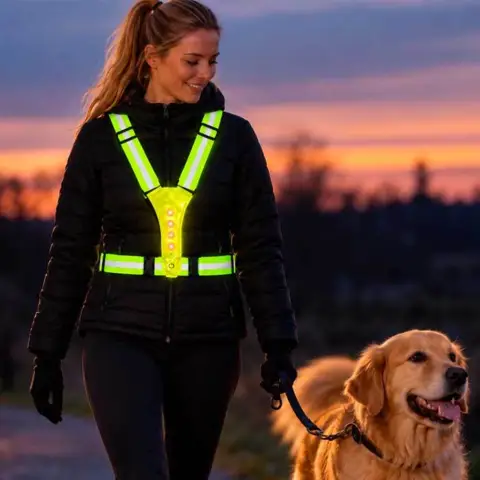 Vest med LED lys til de mørke aftener
