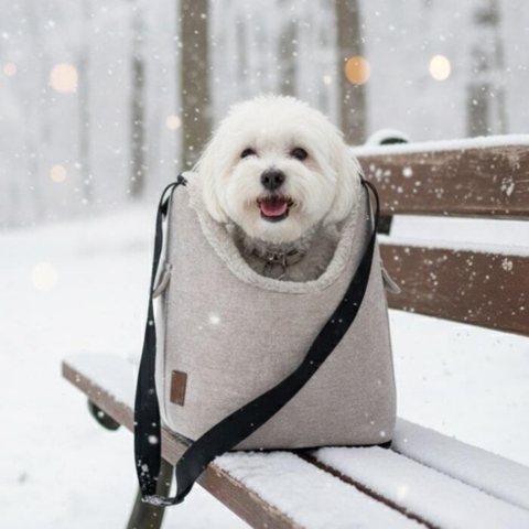Hundetaske der kan holde din hund varm i kulden