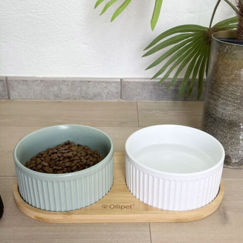 Unikt keramikskålesæt skaber en æstetisk foderstation