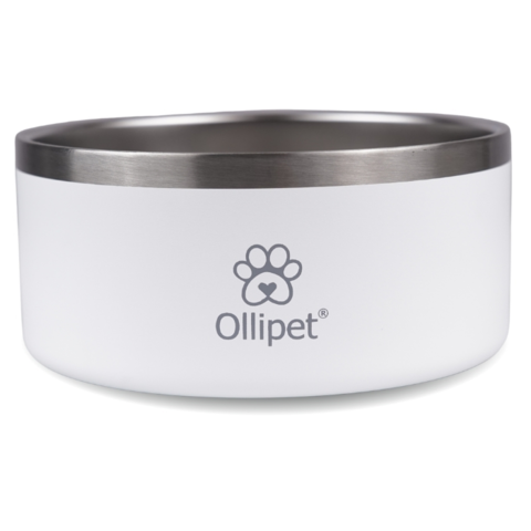 Enkel, klar og flot hvid madskål til hunde