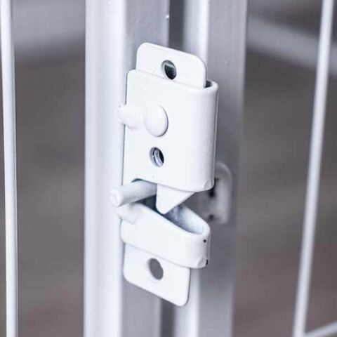 Hvid hvalpegård | Ollipet | med 2 Lukkemekanisme på låge