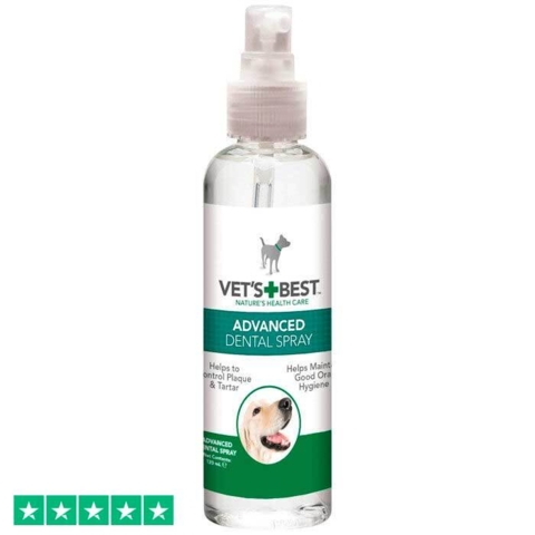 Tandplejespray til hunde der reducerer plak og tandsten