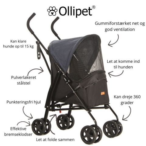 Ollipet Hundeklapvogn Umbrello