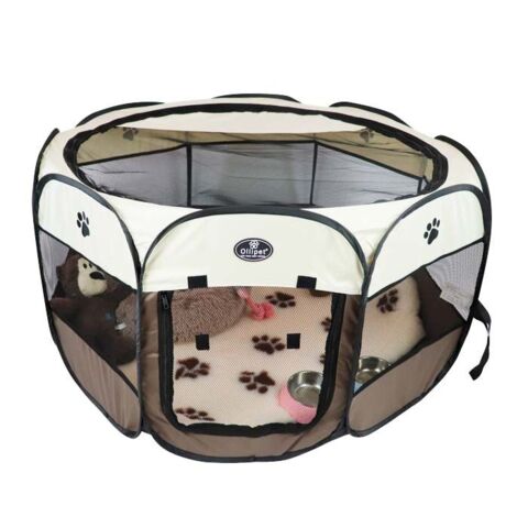 Rund Hvalpe kravlegård | Kanvas I brun