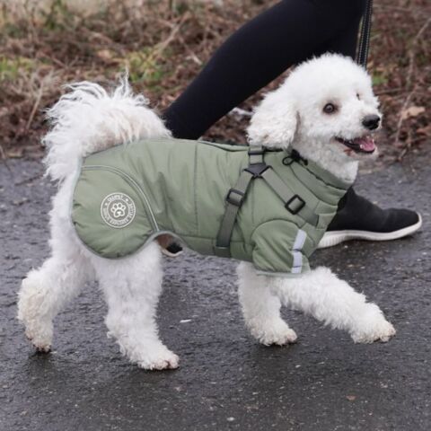 Ollipet Sirius de Luxe Dynejakke med refleks og sele