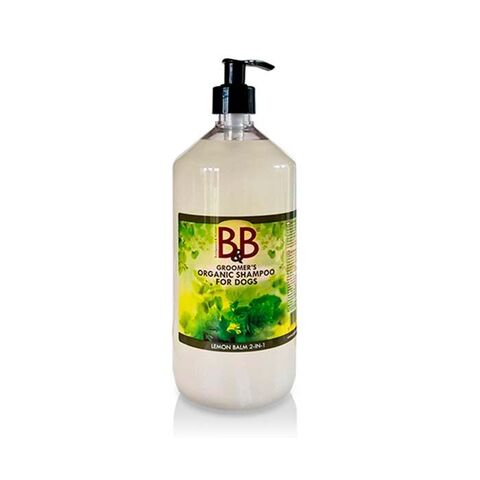 B&B | Lemon balm 2-in-1 |  Økologisk hundeshampoo og balsam  - 1 Liter | Hundeshampoo