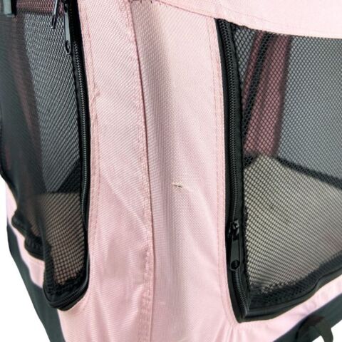 Lyserødt hundebur i stof til små hunde racer som Coton De Tulear