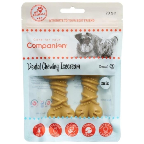 Lækker tyggesnack til din hund med en sjov isform.