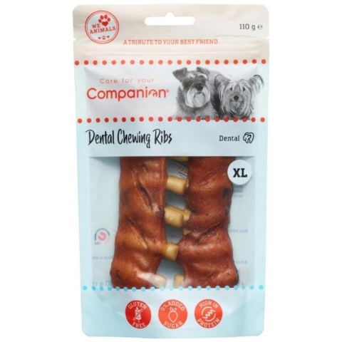 En lækker tyggesnack som din hund vil elske og som samtidigt reducerer dannelsen af plak og tandsten.