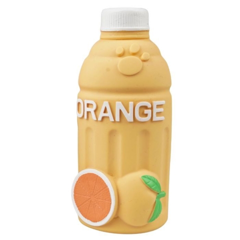 Blødt og sjovt juiceformet hundelegetøj fra Ollipet til aktiv leg - appelsin