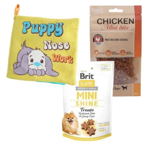 Pakketilbud | Hvalpe aktivitetsbog, legetøj og godbidder
