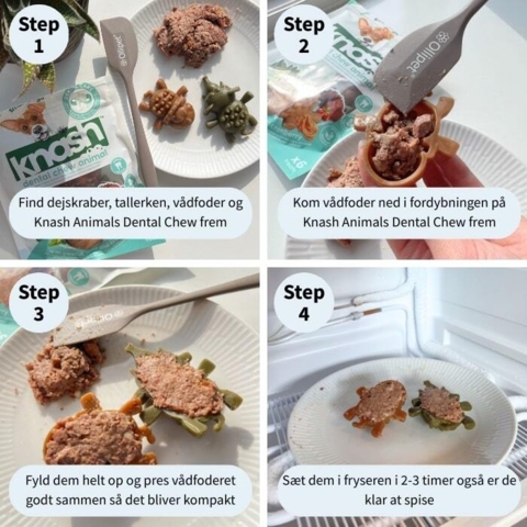 Sådan laver du nemt en tandrensende hundeis til din hund med dette sæt.
