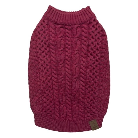 Flot vaskbar hundesweater ses her i farven Sweet Cherry