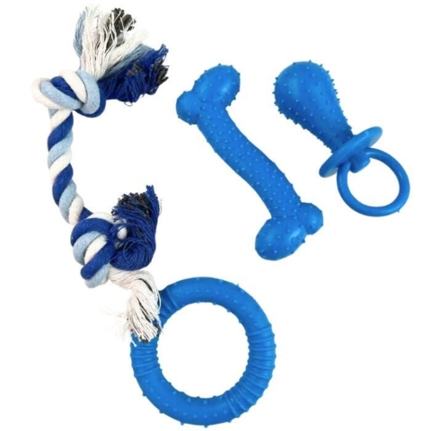 Pawise Puppy Life pakke med Hvalpelegetøj Blå