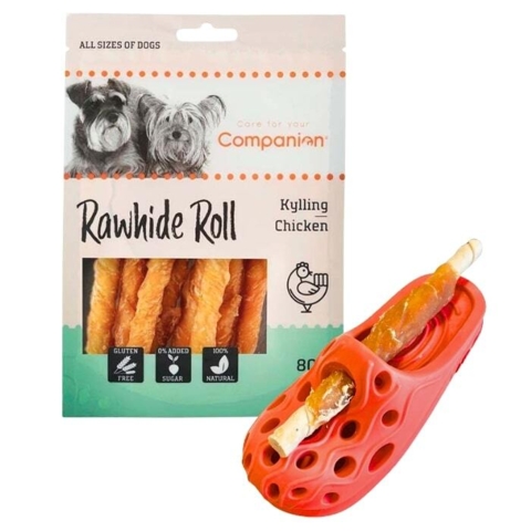 Sjovt aktivitetslegetøj med lækkert kyllingetyggeben til din