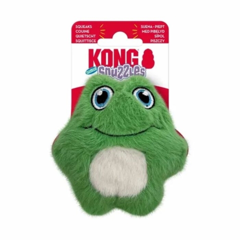 Grønt plyslegetøj formet som frø – KONG Snuzzles Mini Frog til små hunde og hvalpe