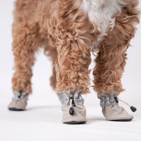 Ollipet Bløde hundestøvler m. refleks | Khaki