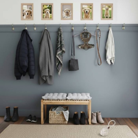 Hænge dine fotorammer med hundebilleder op i dit hjem. Pynt f.eks. din entré