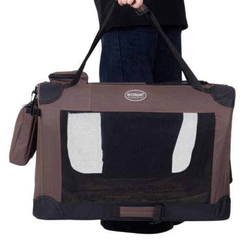 Ollipet Deluxe Soft Transporttaske med tæppe og lomme til godbidder, seler, m.m.