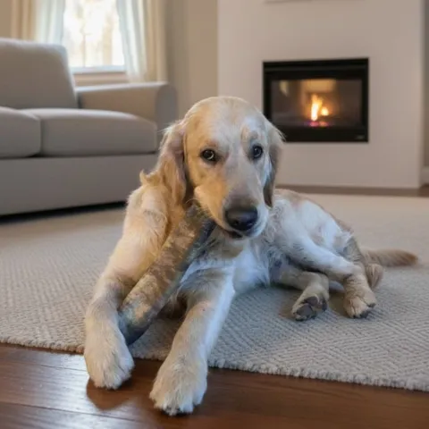 Golden Retriever med stort XL Tyggeben