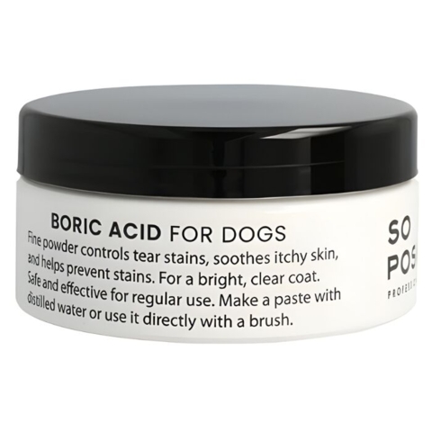 Slip for misfarvninger med So Posh Boric Acid For Tear Stain Prevention. Mild og effektiv løsning mod tårestriber