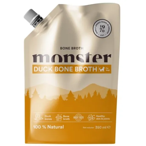 Gør måltidet uimodståeligt – hæld Monster Dog Bone Broth | Duck over tørfoderet