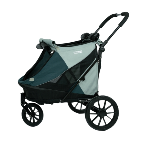 Hundeklapvogn med praktisk kaleche og netvinduer