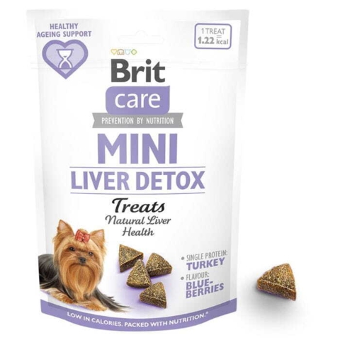 Brit Care Mini Liver Detox, singleprotein godbidder med kalkun og blåbær til små hunde