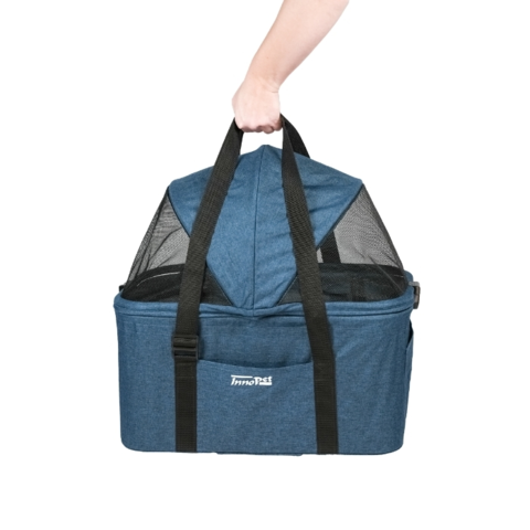 Let og praktisk klapvogn til hunde og katte med aftagelig kabine