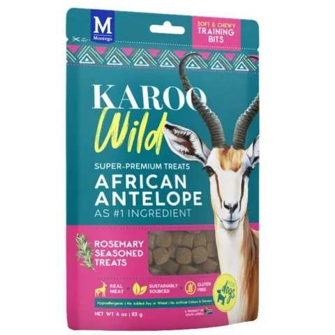 Små super premium træningsgodbidder med antilopekød som hovedingrediens. Kornfri hundesnack med naturlige krydderurter, højt proteinindhold og fedtfattig sammensætning